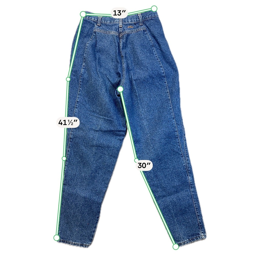 Chic Tapered Leg Jeans Womens Size 11 Blue High Rise Vintage USA Made - Picture 10 of 11
